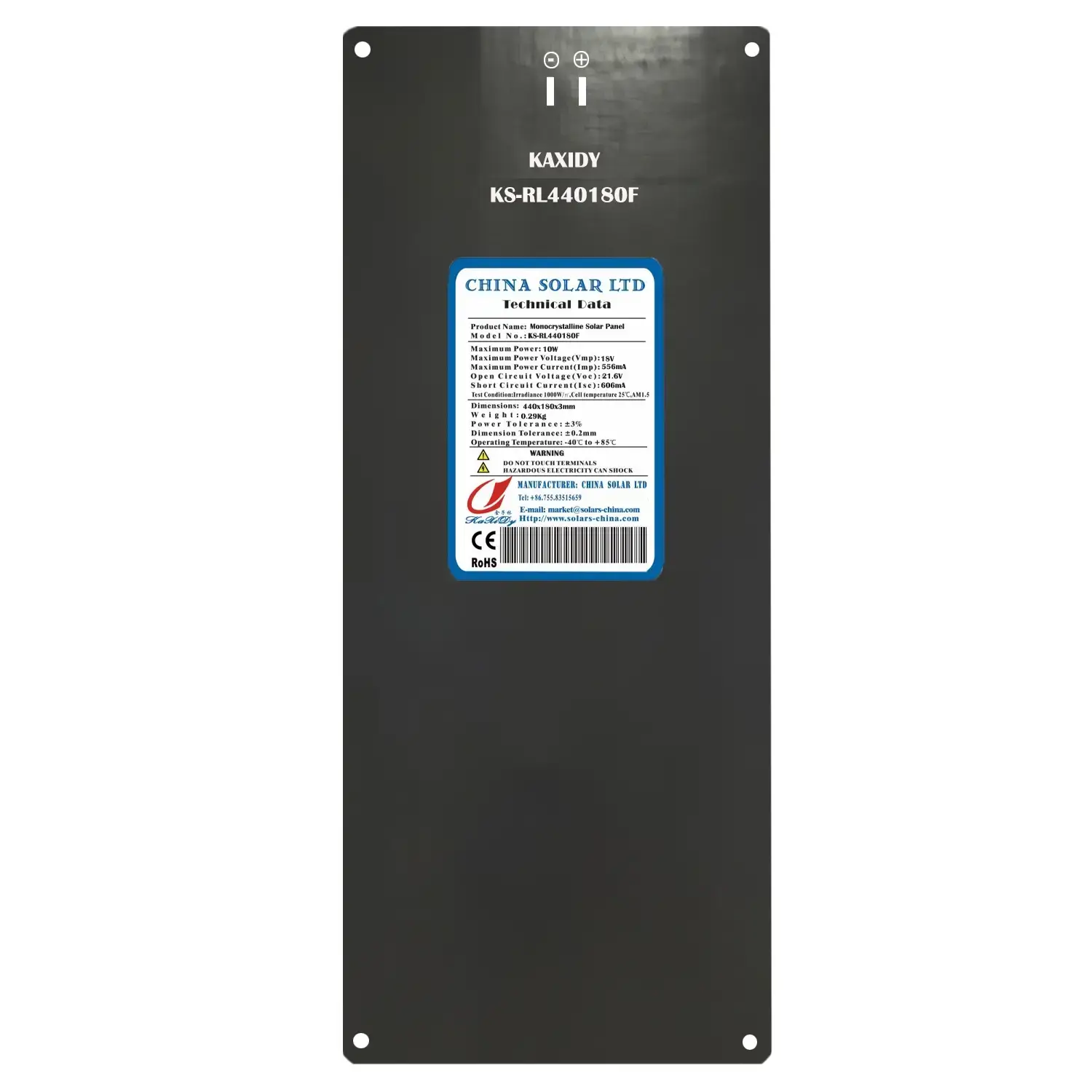 Preto Painel Solar Flexível 10W