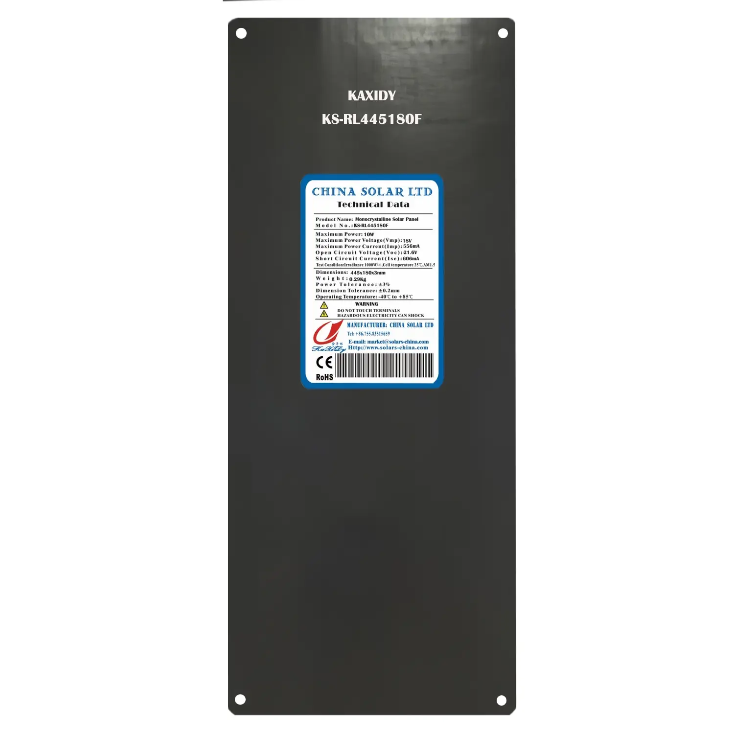 Preto Painel Solar Flexível 10W