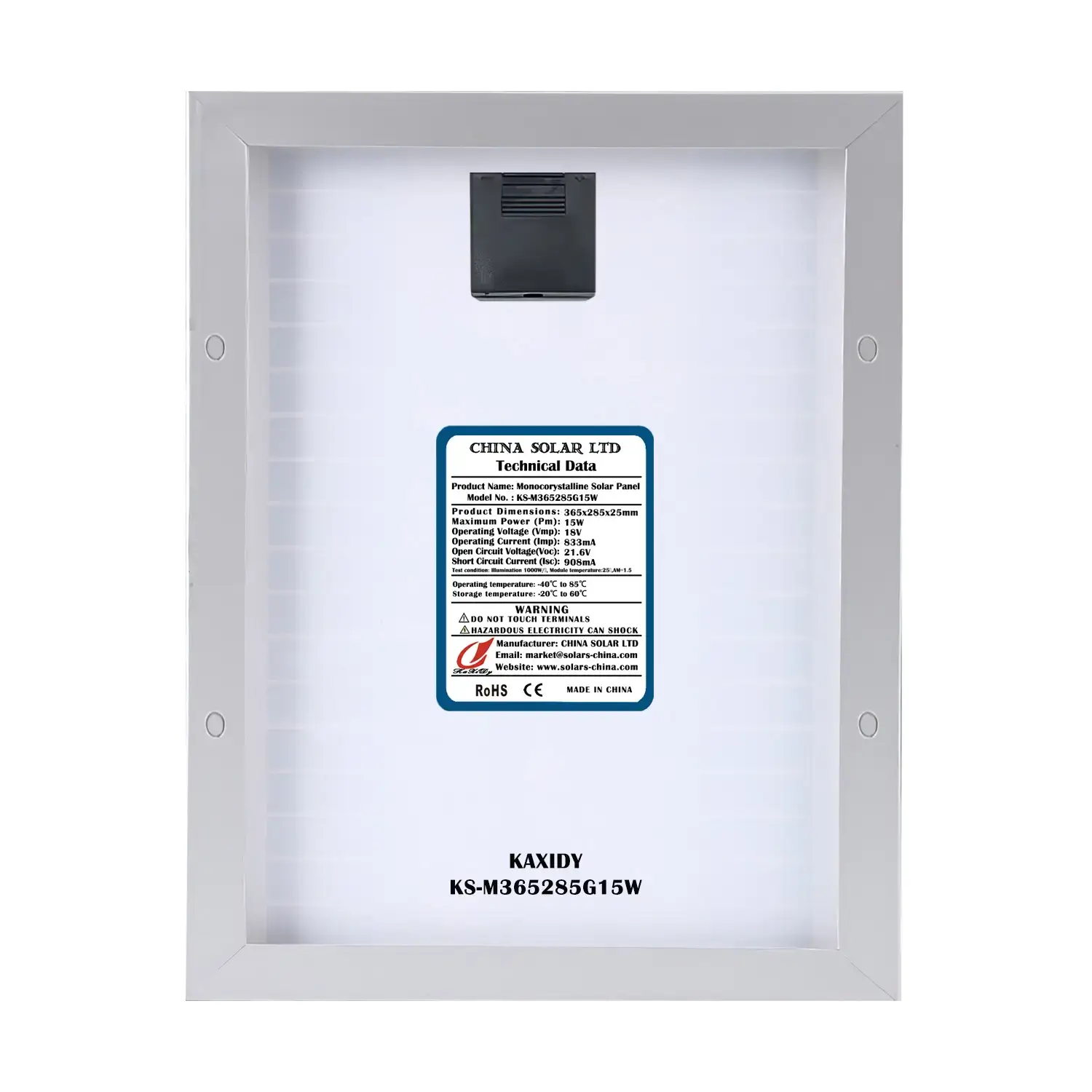 Painel Solar Monocristalino 15W