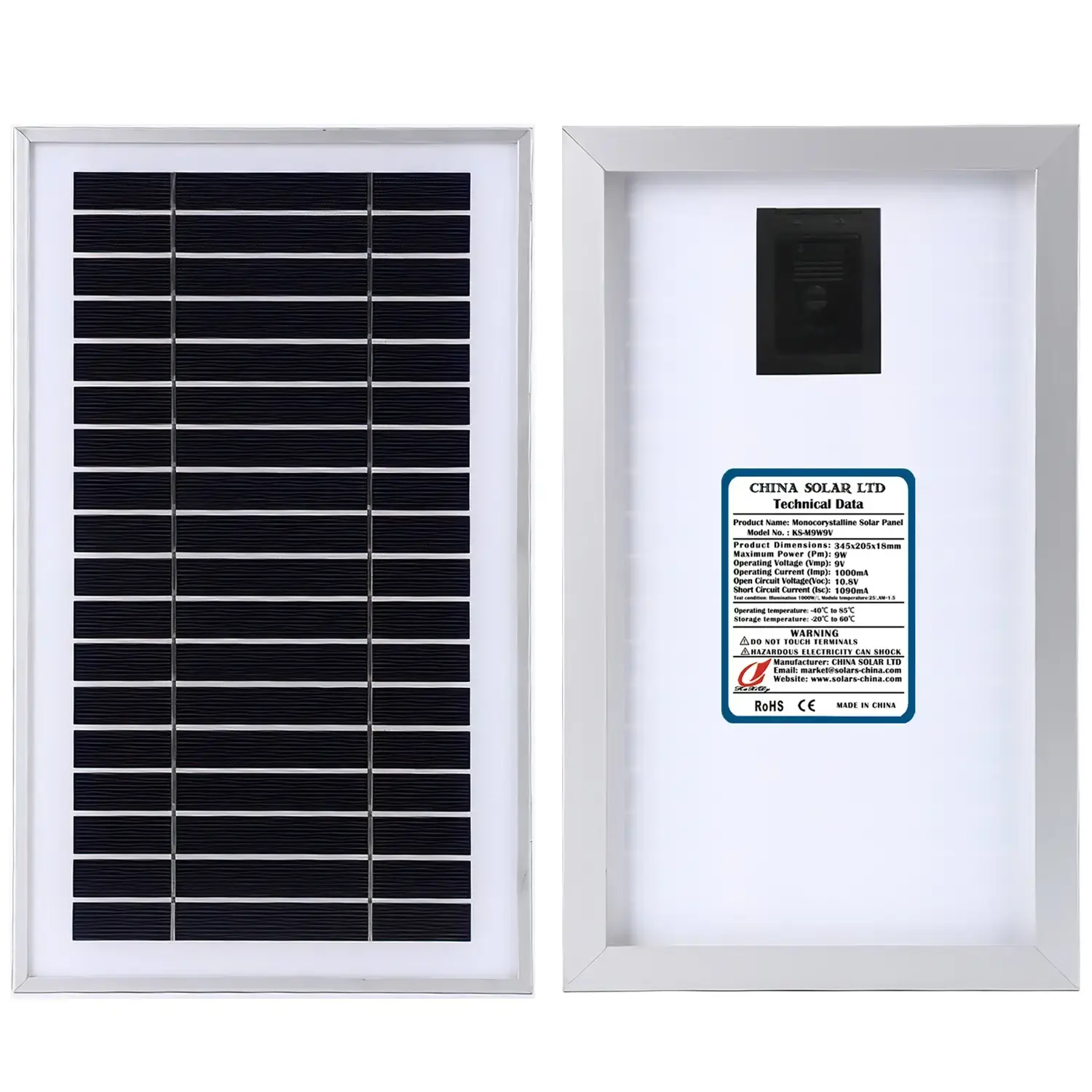 Painéis Solares Fotovoltaico 9W 9V