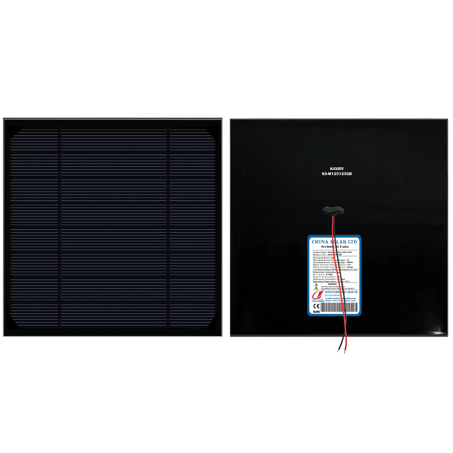 Preto Painel Fotovoltaico 2W 4V