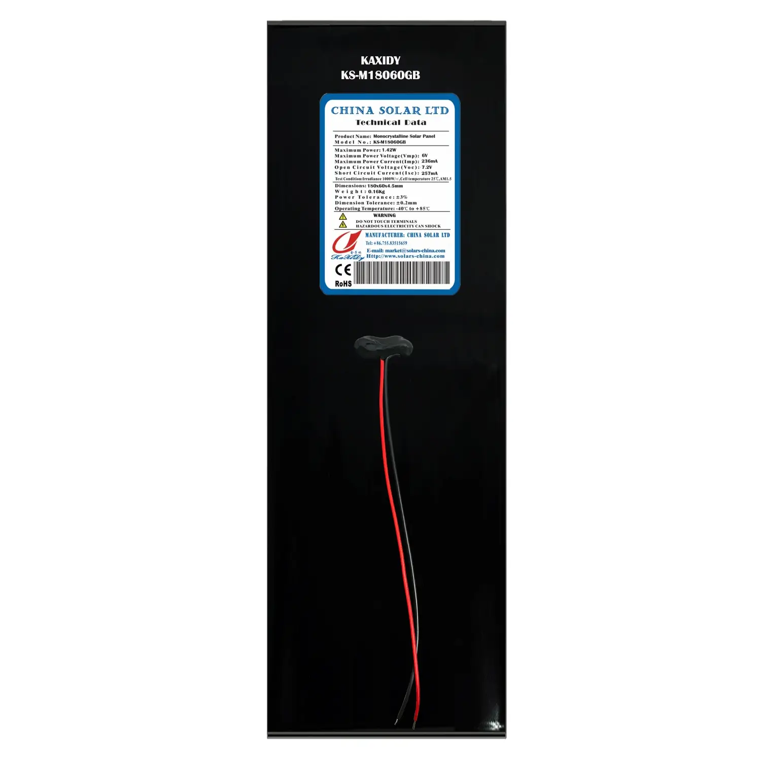 Preto Painel Solar 6V