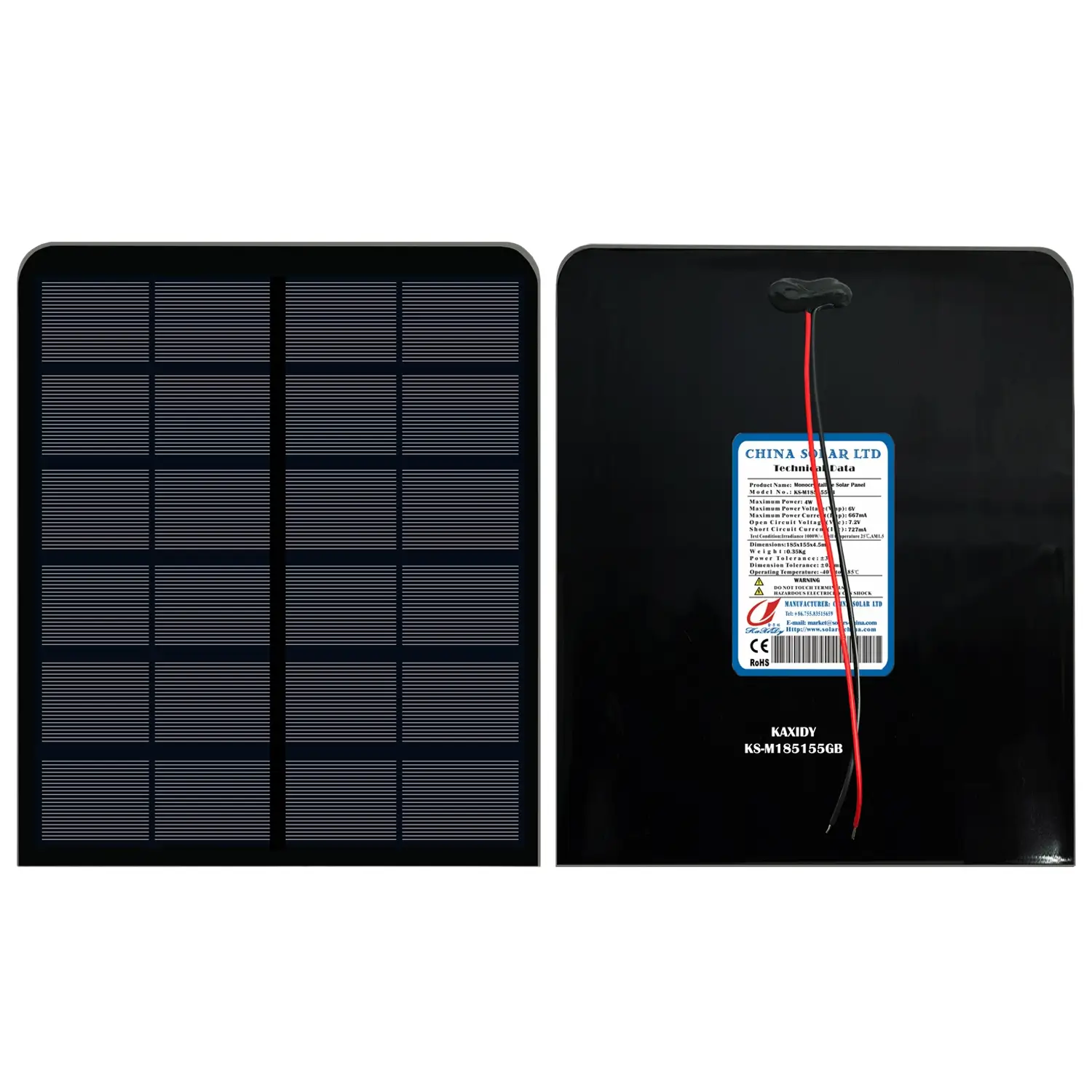 Preto Painéis Solares 4W
