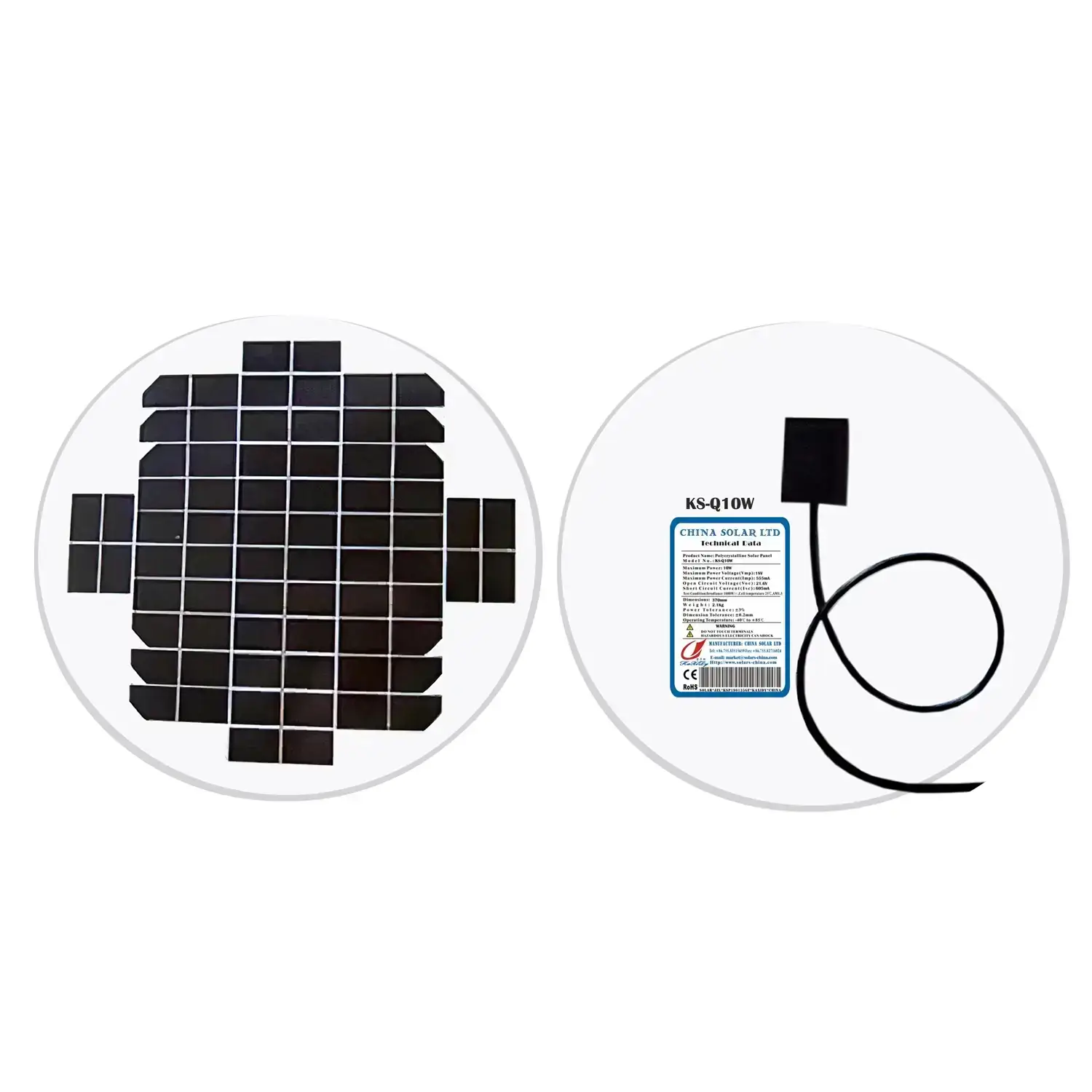 Painel Fotovoltaico Redondo 10W