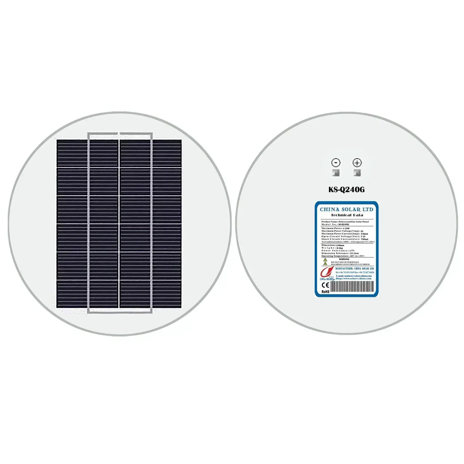 Painel Solar Circular 6V