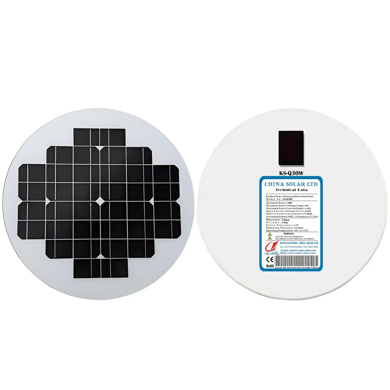 30W Painel Solar Circular