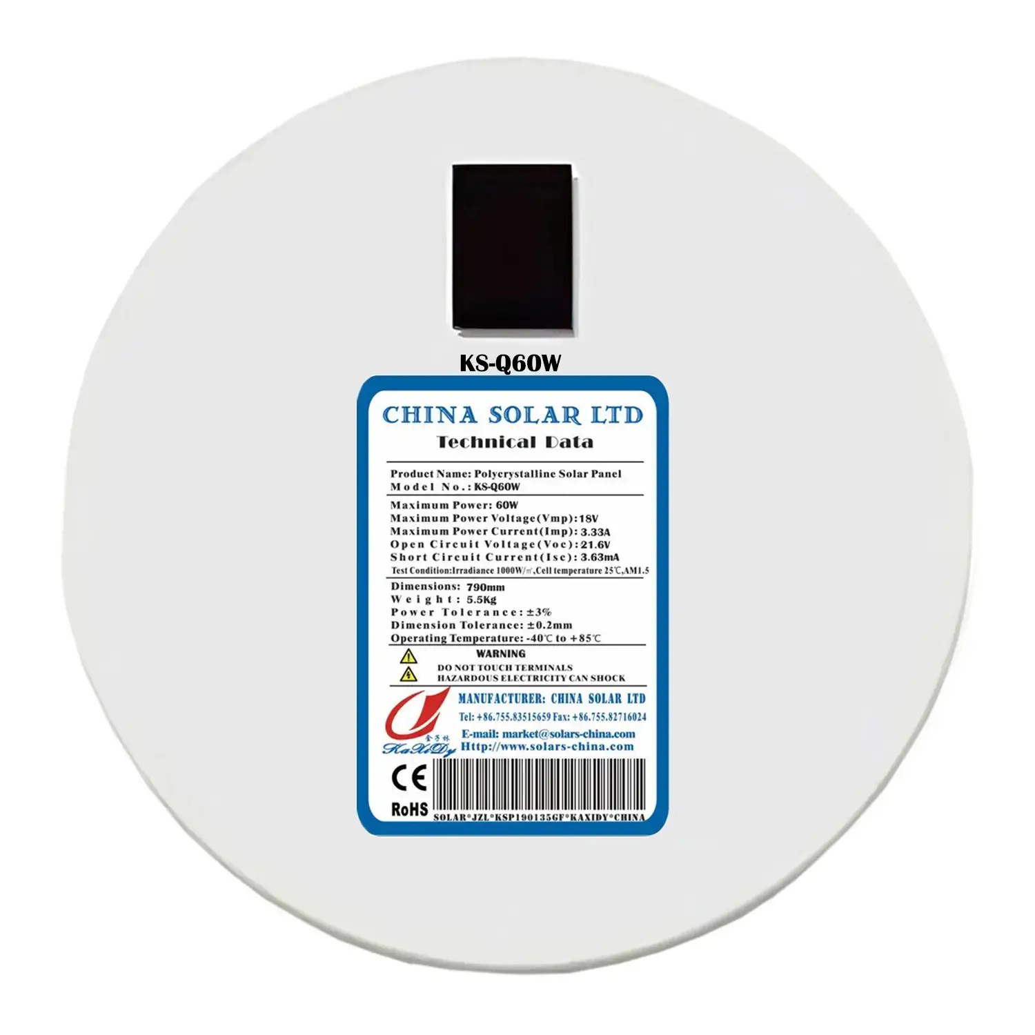 Painel Fotovoltaico Circular 60W