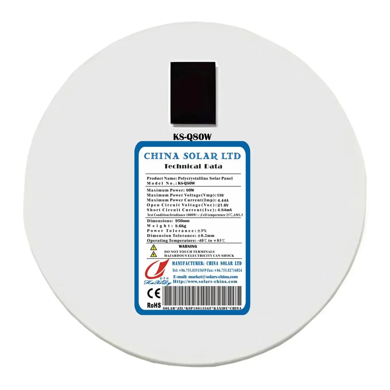 Painel Fotovoltaico Circular 80W